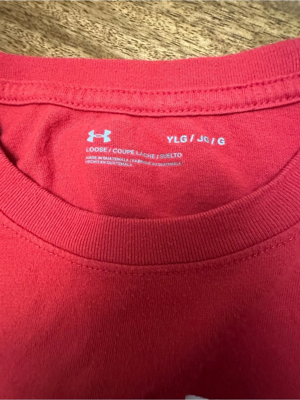Under Armour Boys Red Wings Graphic T-Shirt Red Short Sleeve YLG A250